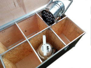 flight case luci par teste mobili